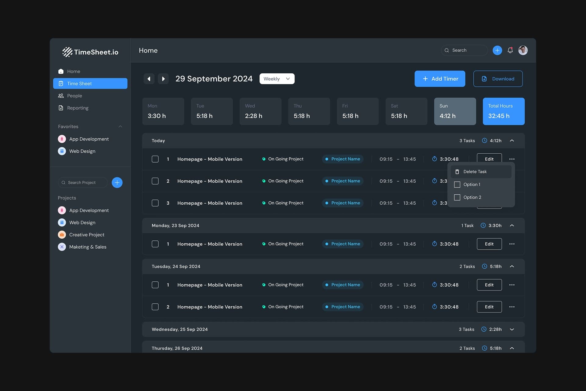 Timesheet-io | Replika Tech