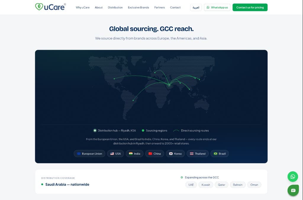 uCare global sourcing map | ReplikaTech